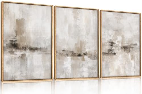 Large Minimalist Textured Framed Canvas Wall Art Set -16"×24"×3 - Image 5