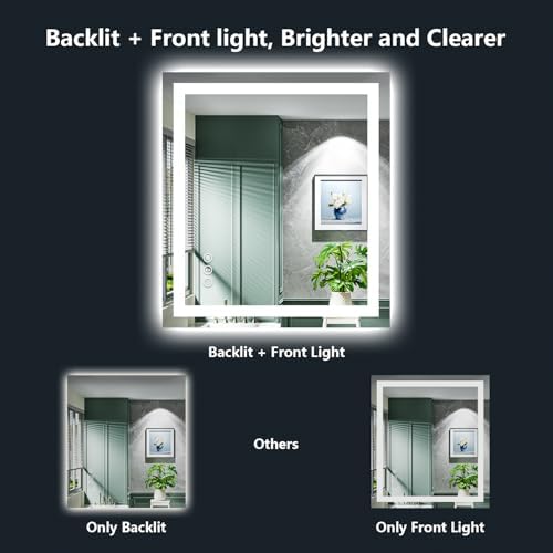 24x36 LED Bathroom Mirror with Lights, Lighted Vanity Mirror - Image 3
