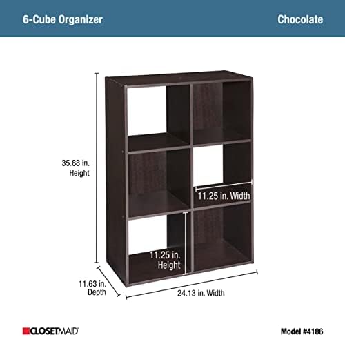 ClosetMaid Cubeicals 6 Cube Storage Shelf Organizer Bookshelf, Vertical or - Image 3