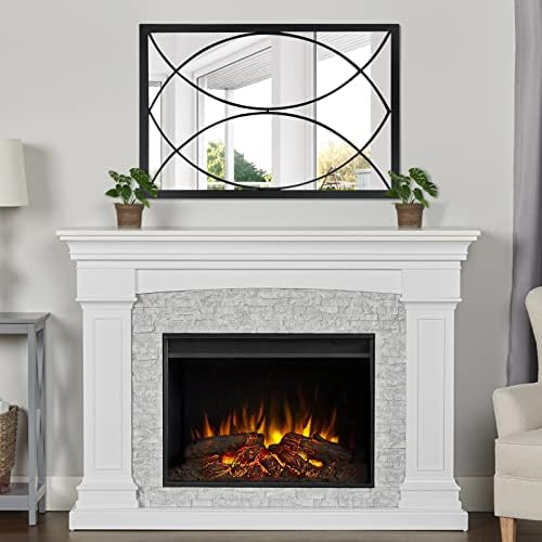 HQiJun Black Rectangle Wall Mirror, Farmhouse Decorative Mirror - Image 3