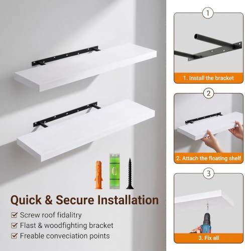 Lufia Floating Wall Shelves, MDF - Image 3