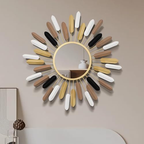 Sunburst Wall Decor Gold Sunburst Mirror, 30”Gold Decorative Mirrors by HEBOIXHOMEDECOR