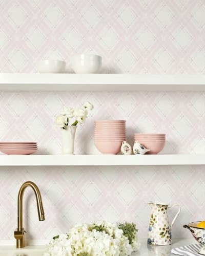 Dimoon Boho Peel and Stick Wallpaper Pink Lines Contact Paper 17.3x78.7in - Image 2