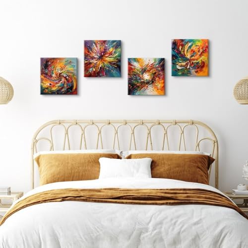 Colorful Abstract Wall Art Multi Color Graffiti Canvas Pictures Bedroom Wall - Image 6
