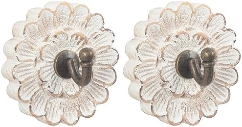 dwellington Distress Wood Flower Coat Hooks by dwellington