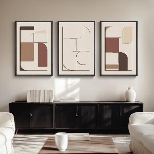 3D Textured Large Framed Neutral Abstract Wall Art - Image 5