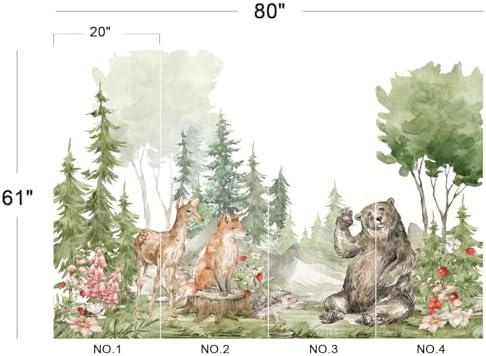 Adorable Watercolor Woodland Animal Friends Nursery Wallpaper - Image 5