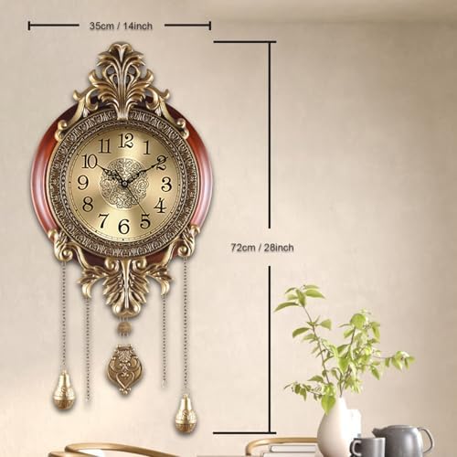 Aero Snail Large Pendulum Wall Clock, Real Wood Vintage Silent Quartz Battery - Image 4
