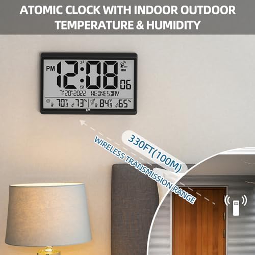 LFF Atomic Clock/Never Needs Setting, Battery Operated, Atomic Wall Clock - Image 5