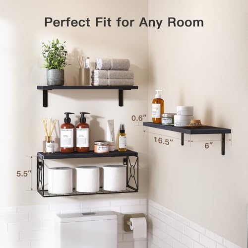 Amada Bathroom Shelves with Storage Basket - Image 3
