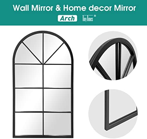 42"x 24" Arched Mirror, Window Wall Mirror, Vanity Mirrors, Metal Framed - Image 6