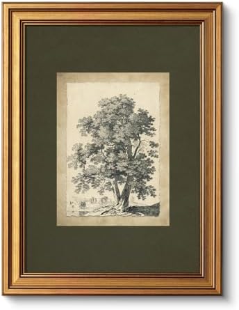 VIYYIEA Vintage Gold Framed Wall Art, Tree Forest Landscape Painting Canvas by VIYYIEAART