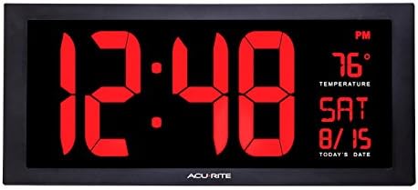 AcuRite (75100MA1 18" Red LED Digital Indoor Clock by AcuRite