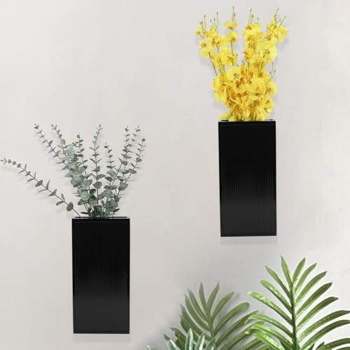 Wood Wall Planter Set of 2, Modern Wall Hanging Decor Pocket Planter - Image 4
