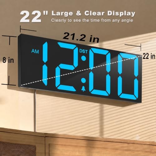 JALL 22" Large Digital Wall Clock - Image 2