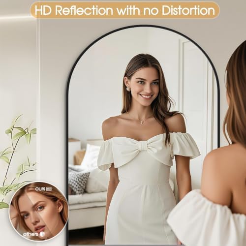 81"×41" Floor Mirror Full Length Arched Full Length Mirror Black - Image 4