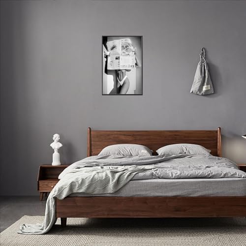 Sexy Glamorous Newspaper Reader Poster Feminist Hot Girls Canvas Wall Art Retro - Image 3