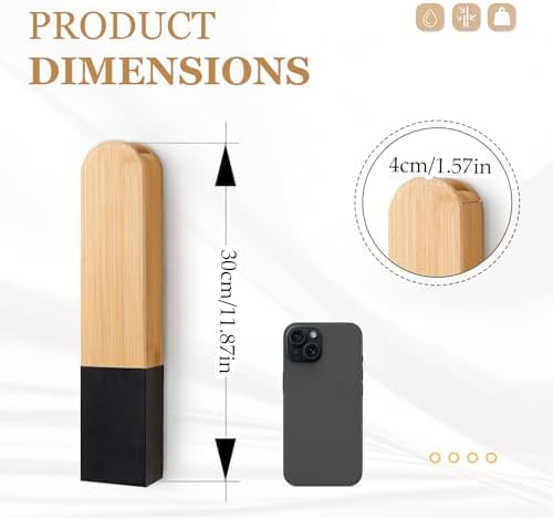 Modern Wall Vase, Natural and Black Two-Tone Finish, 11.8x2.6x1.6 Inches - Image 3