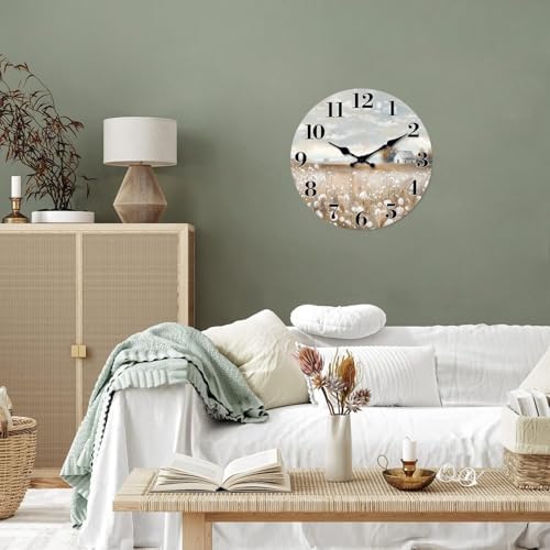 XFM Small Farmhouse Wall Clocks Battery Operated 10 Inch Silent - Image 6