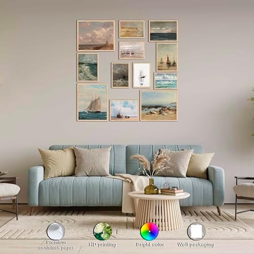 LANCHI95 12 Pcs Unframed Vintage Coastal Art - Image 4