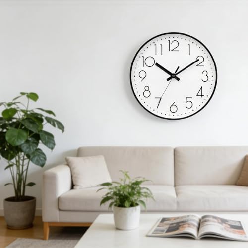 DAXSMY Wall Clock 8 Inch White Decorative, Battery Operated Silent - Image 2