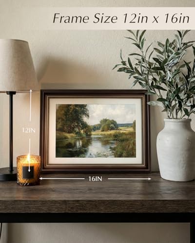 VIYYIEA Vintage Landscape Wall Art, Nature Lakeside Scene Canvas Prints - Image 7