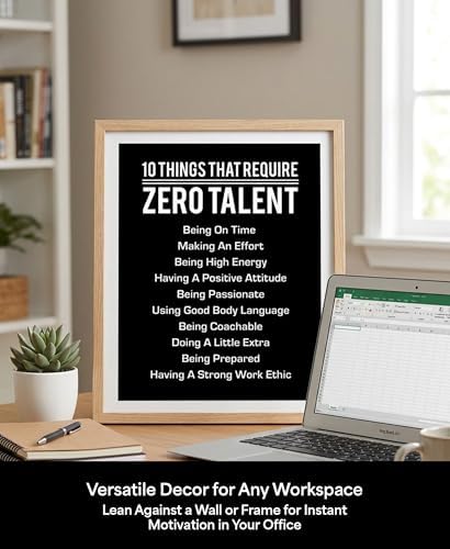 10 Things That Require Zero Talent Wall Art, Motivational Print - Image 6