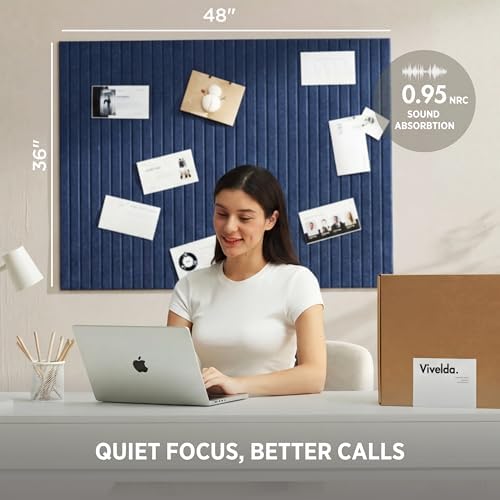 VIVELDA Felt Bulletin Board Tiles 48"x36" - Image 5