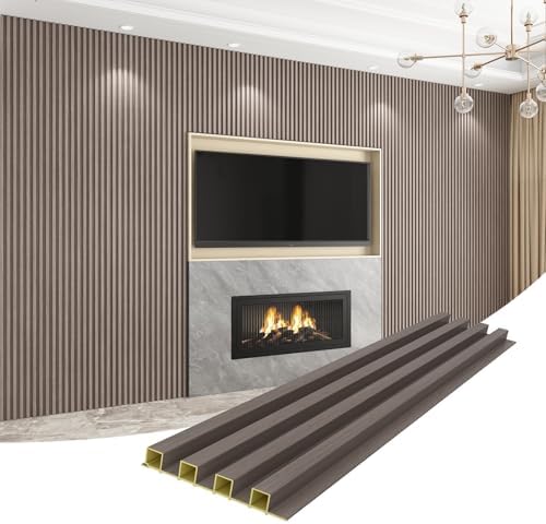 Slat Wall Panel 8-Pack, 108’’x6.1’’, Smoky Oak by Unknown