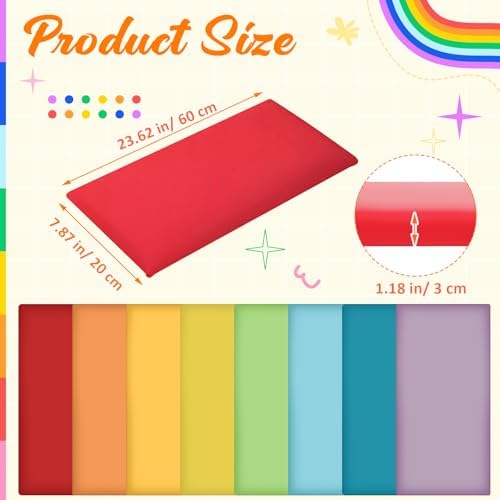 8 Pack Wall Padding Headboard 23.62" x 11.81" x 1.18" Rainbow Colors - Image 2