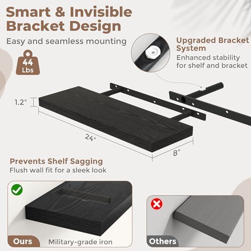 24 Inch Floating Shelves for Wall - Image 3