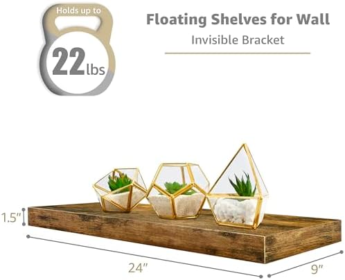Sorbus Floating Shelves for Wall, Wood Wall Storage - Image 3
