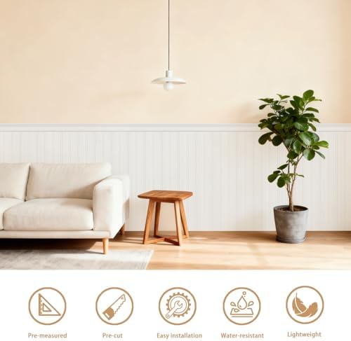 Wainscoting Wall Panels Kit, PS Beadboard Wall Panels, Cover 39"x79" - Image 4