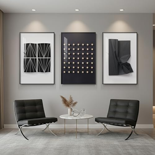 Cuspin Large Black and White Modern Living Room Wall Art, 3 Piece 24x36 In - Image 4
