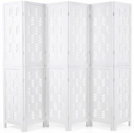 GIANTEX 6 Panel Folding Room Divider, Wood Privacy Screen by Giantex