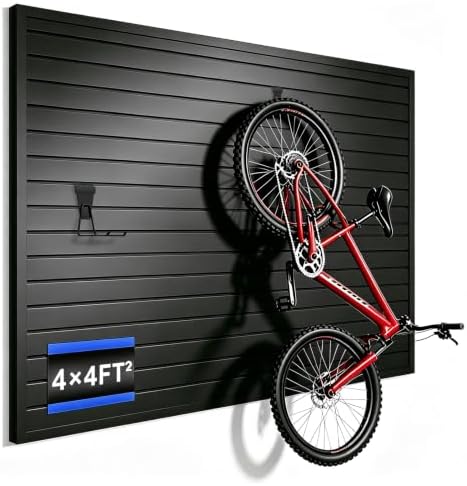 PVC Slatwall Panels, 4 ft x 4 ft Garage Wall Storage Systems by Fivaz