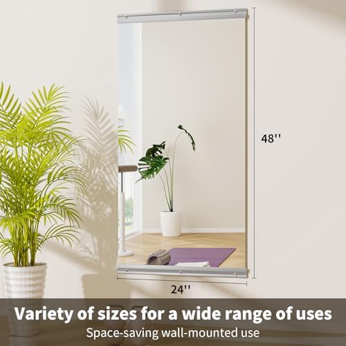 VooBang Home Gym Mirror 1 PCS 24"×48", Frameless Wall Mirror Full Length - Image 3