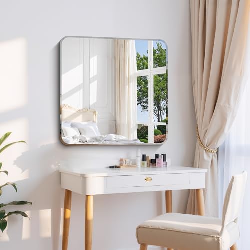 CILIBER Beveled Mirror, 30x30 Square Bathroom Mirror Rounded Corner, 3mm - Image 3