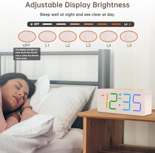 DreamSky Wooden Digital Alarm Clock - Image 5