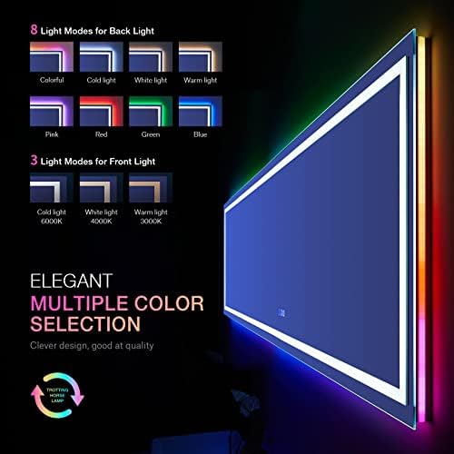 LOAAO 84"X40" RGB LED Bathroom Mirror - Image 4
