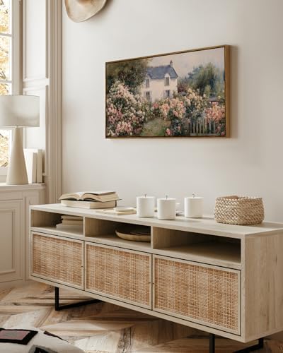 InSimSea Extra Large Framed Vintage Wall Art, Cottage Rose Garden - Image 2