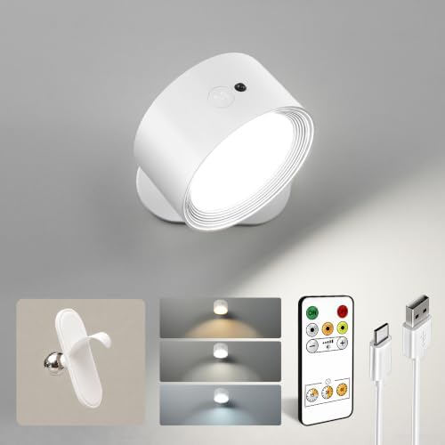 Rechargeable Wall Sconces with Remote, Magnetic Wall Lights by AMETHEUS