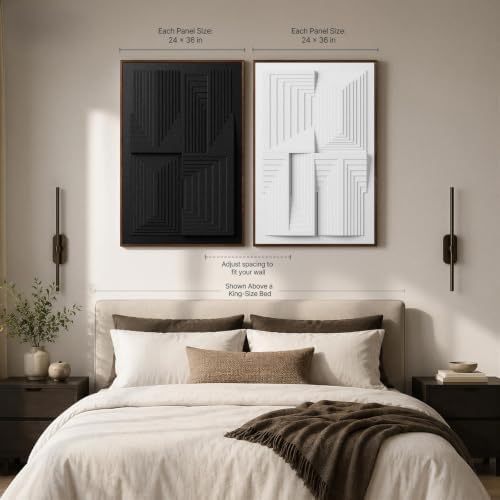 Thalasse Modern Abstract Wall Art Black White 24x36 In - Image 5