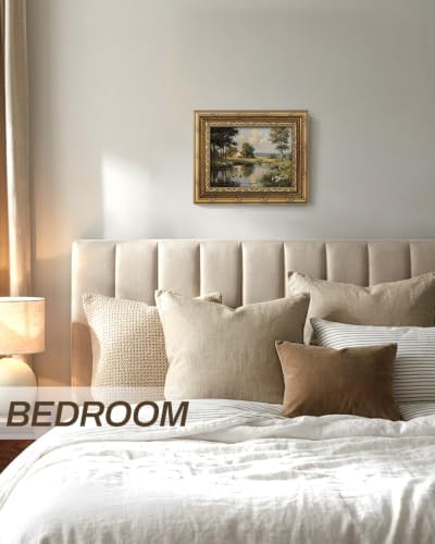 InSimSea Vintage Landscape Wall Art, Cottage Pond Duck Painting Prints - Image 3