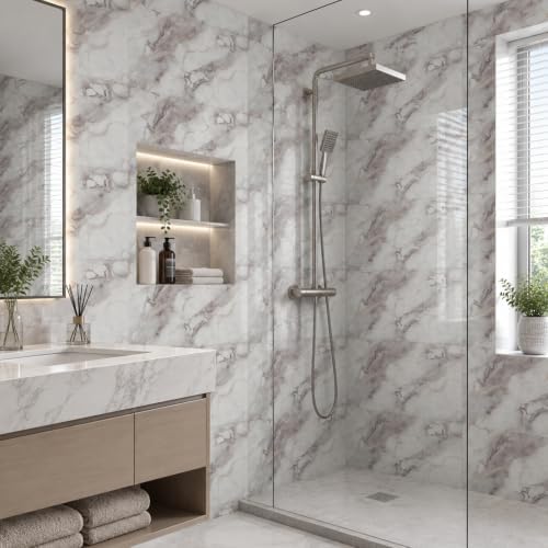 20Pcs Marble Wall Panels 23.6"X11.8" PVC Waterproof Tiles Peel and Stick Wall - Image 6