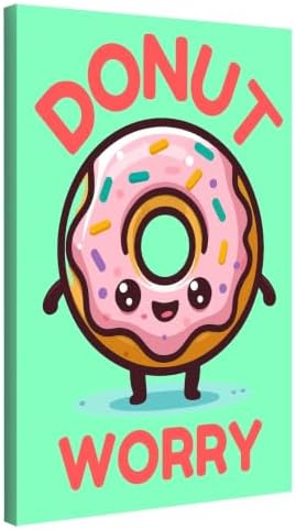 InkFlow Posters Donut Worry Canvas Poster by InkFlowPosters