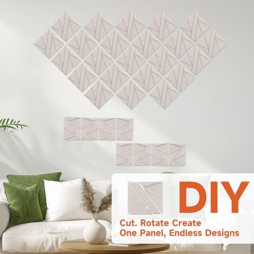 Self Adhesive Acoustic Panels, 11.8”x11.8”, 24 Pack, Light Camel - Image 4