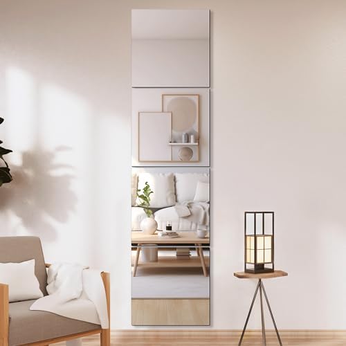Delma Frameless Mirror Tiles 18"x18"x4 Pcs Wall Mounted by Delma