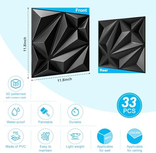 Art3d 33-Pack Accent 3D Textured Wall Panels, 11.8 x 11.8 in - Image 5