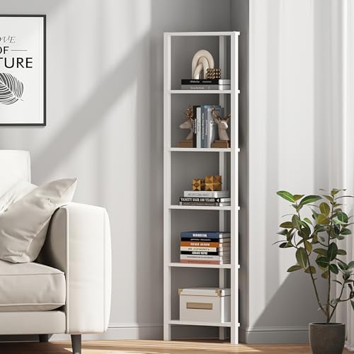 TUTOTAK 6-Tier Corner Bookshelf, Corner Shelf - Image 7